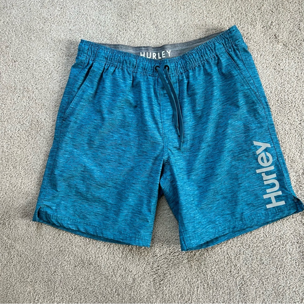 LikeNew XL Hurley Men's Swim Shorts Trunks Elastic Waist Fully Lined Drawstring